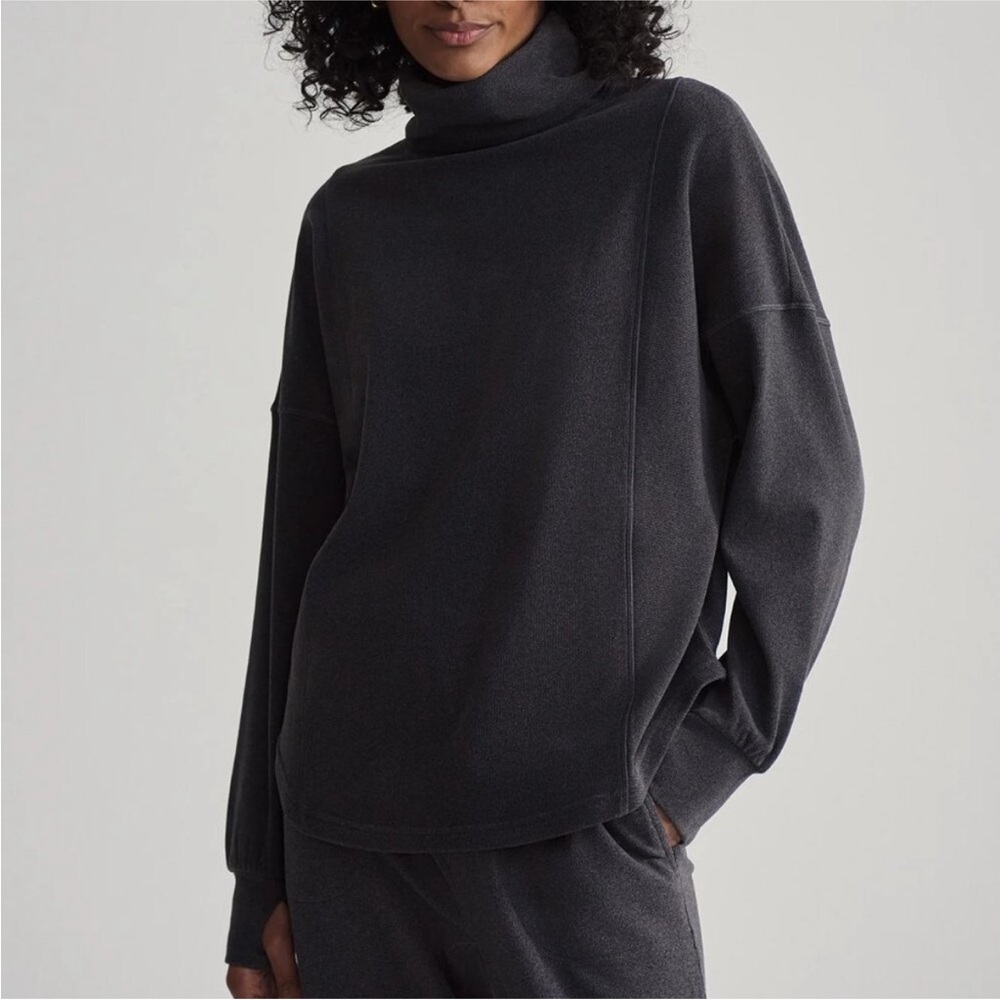 Varley Rainer Trainer Roll Neck Jumper Charcoal Gray VAR01741 Womens Large